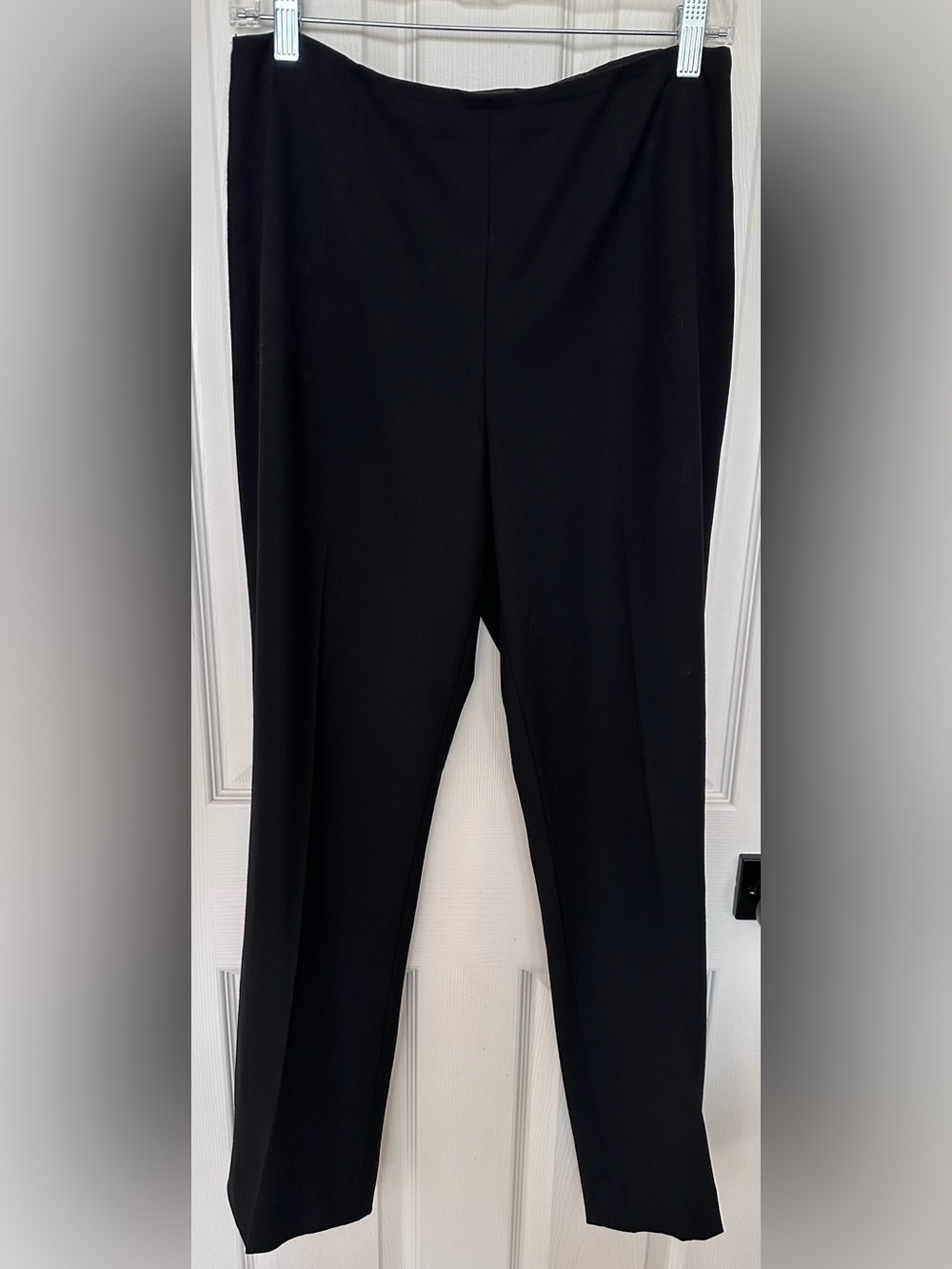 Ralph Lauren Classic Black Straight-Leg Pants Flat Front Side Zip Size 10